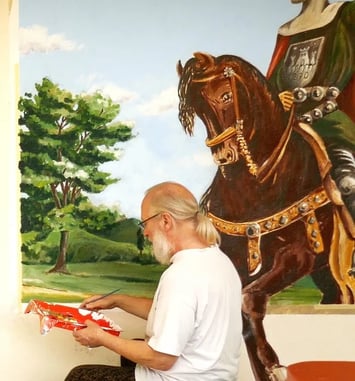 Le Trompe-l'œil à travers l'histoire par Carolus, pionnier du "street art" en Suisse, artiste aujourd'hui installé en Dordogne