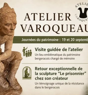 Visite commentée de l'ancienne Poterie Périgordine, Exposition exceptionnelle de la sculpture "Le Prisonnier" de Jean Varoqueaux