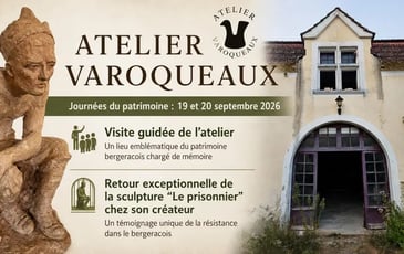 Visite commentée de l'ancienne Poterie Périgordine, Exposition exceptionnelle de la sculpture "Le Prisonnier" de Jean Varoqueaux
