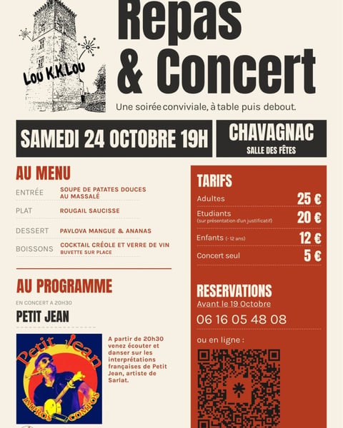 Concert et Repas rougail saucisse