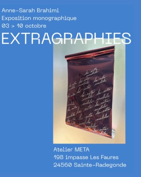 Exposition | Anne-Sarah Brahimi - Extragraphies
